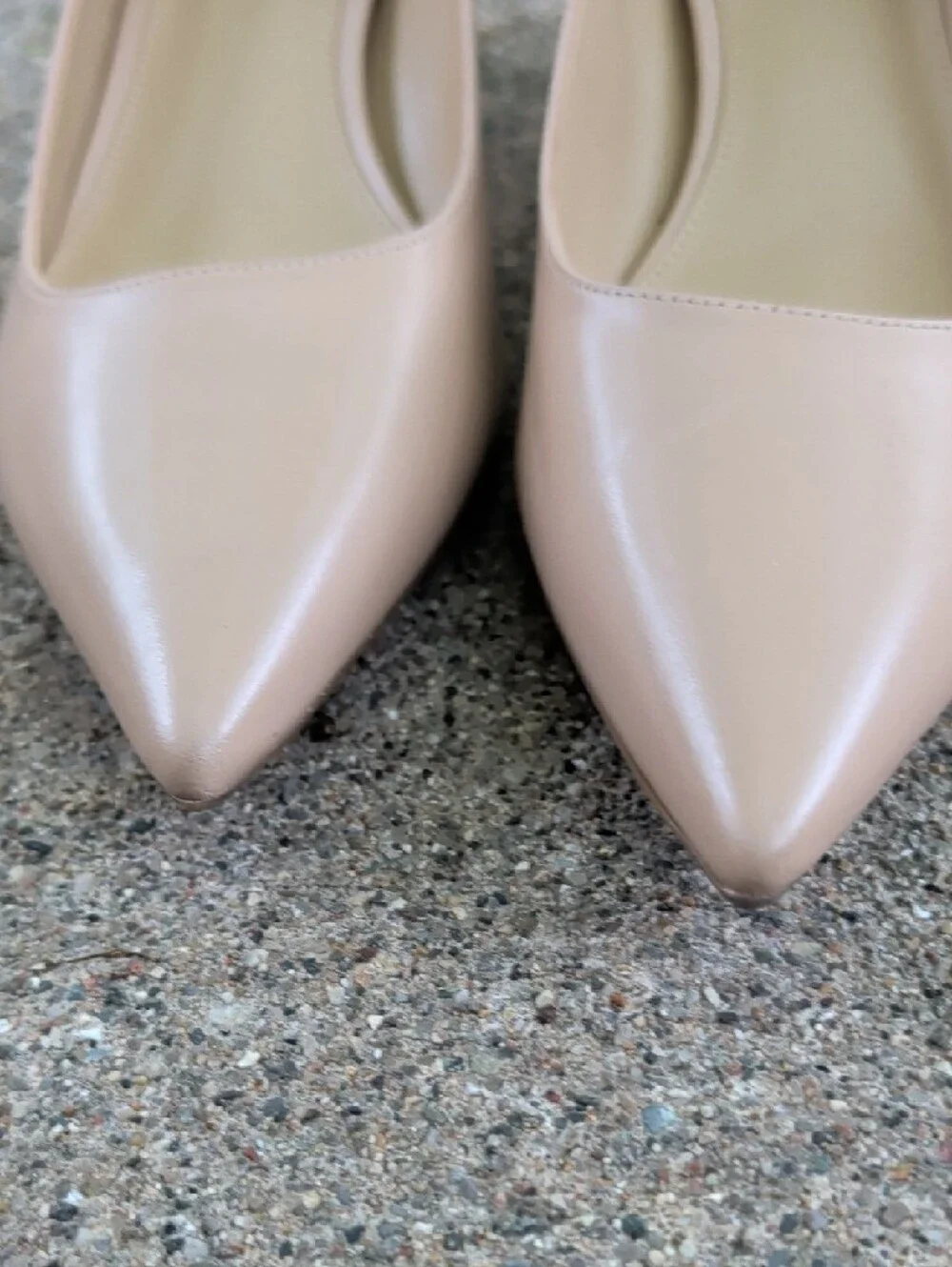 Classic Michael Kors Pointed-Toe Nude Pumps - Women's Leather Flats - Picture 3 of 6